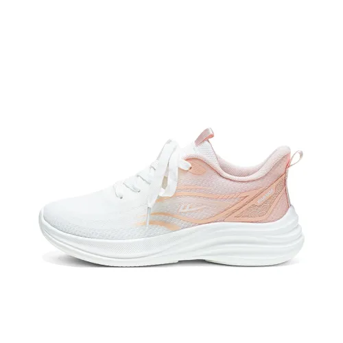 Warrior Rebound Abrasion Resistant Lightweight Breathable Slip Resistant Low Top Running Shoes Women's White Pink