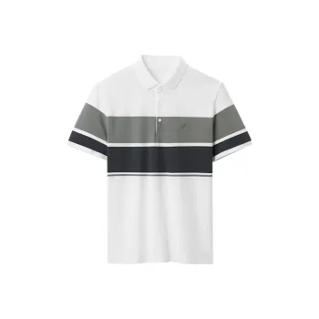 ARTSDON Polo Shirts Men Bleached Stripes