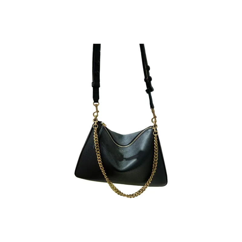 TORY BURCH Perry Leather Shoulder Bag Trumpets Women's Black-0