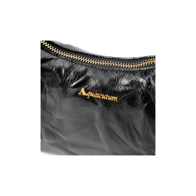 AQUASCUTUM Cow Leather Shoulder Bag Women's Black-4