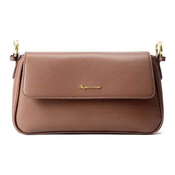 AQUASCUTUM Cow Leather Crossbody Bag, Shoulder Bag Women's Brown/Coffee