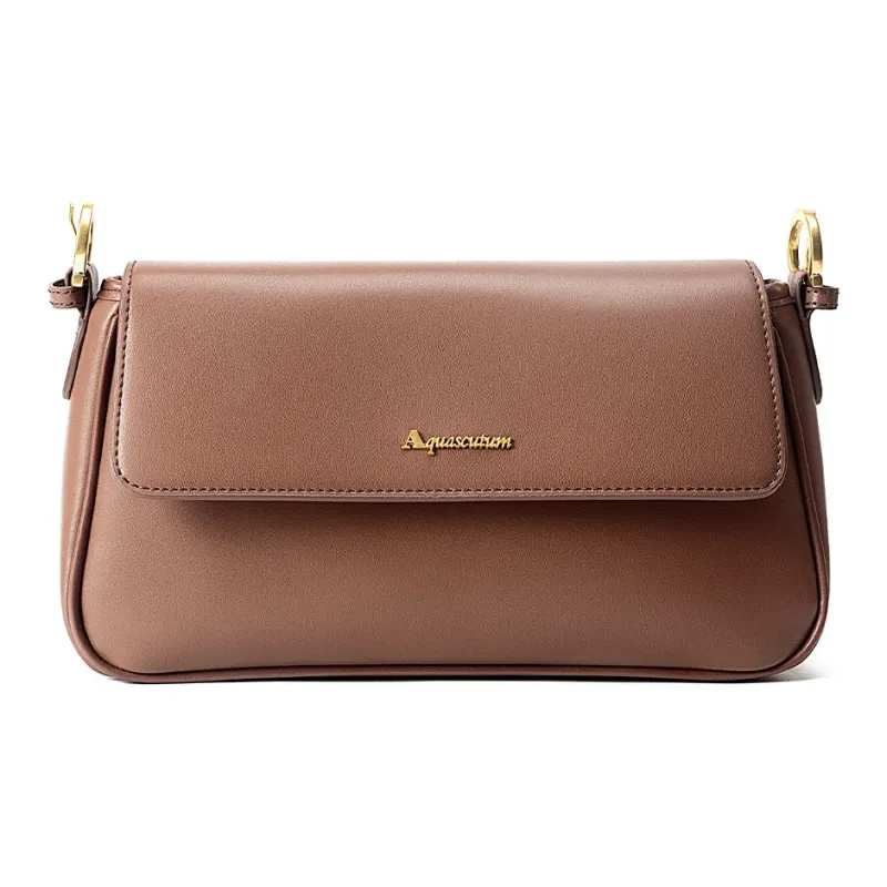 AQUASCUTUM Cow Leather Crossbody Bag, Shoulder Bag Women's Brown/Coffee-0