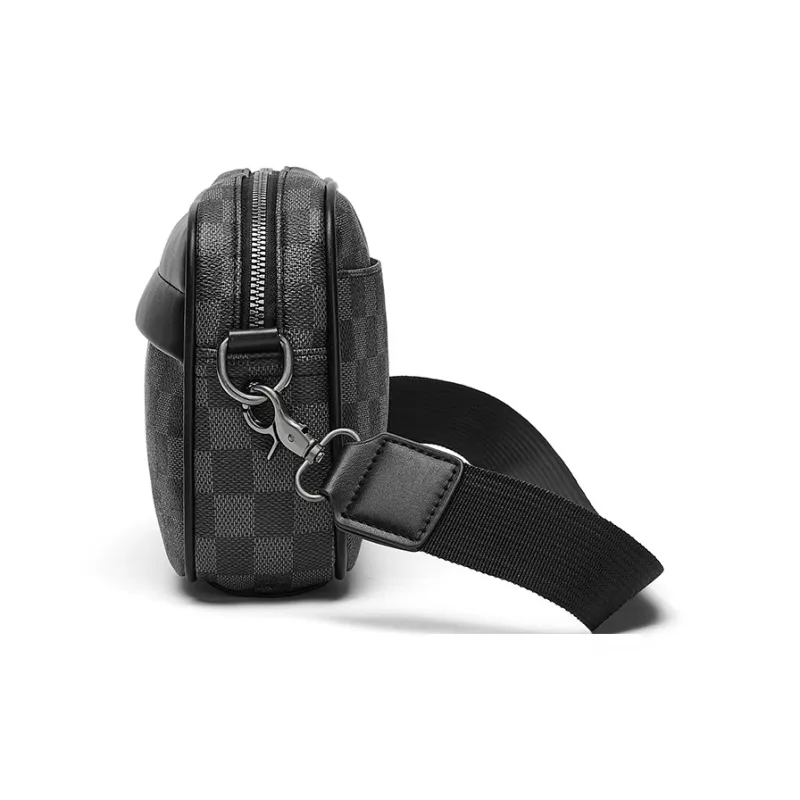CORALDAISY Synthetic Leather Shoulder Bag, Crossbody Bag Men's Black-3