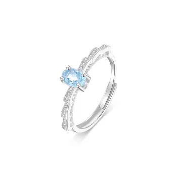 Lao Feng Xiang Natural Topazes Colored Gemstone Rings Women's