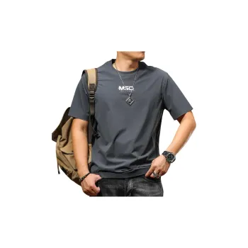 Seasonal Words T Shirts Men Gray Blue
