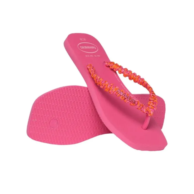 Havaianas Rubber Sole Abrasion Resistant Flip Flops Women's Pink-5