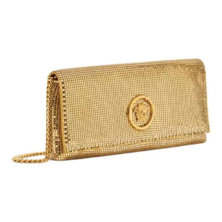 VERSACE La Medusa Metal Shoulder Bag Women's Gold-1