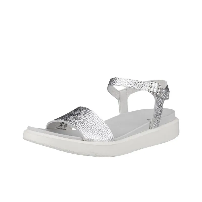 Ecco Flowt One Strap Sandals Women's Silver-1