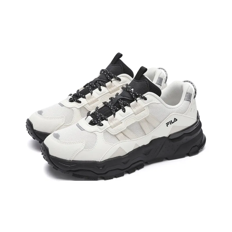 FILA Trek 1S Abrasion Resistant, Lightweight, And Breathable Low Top Running Shoes Women's White Black-2
