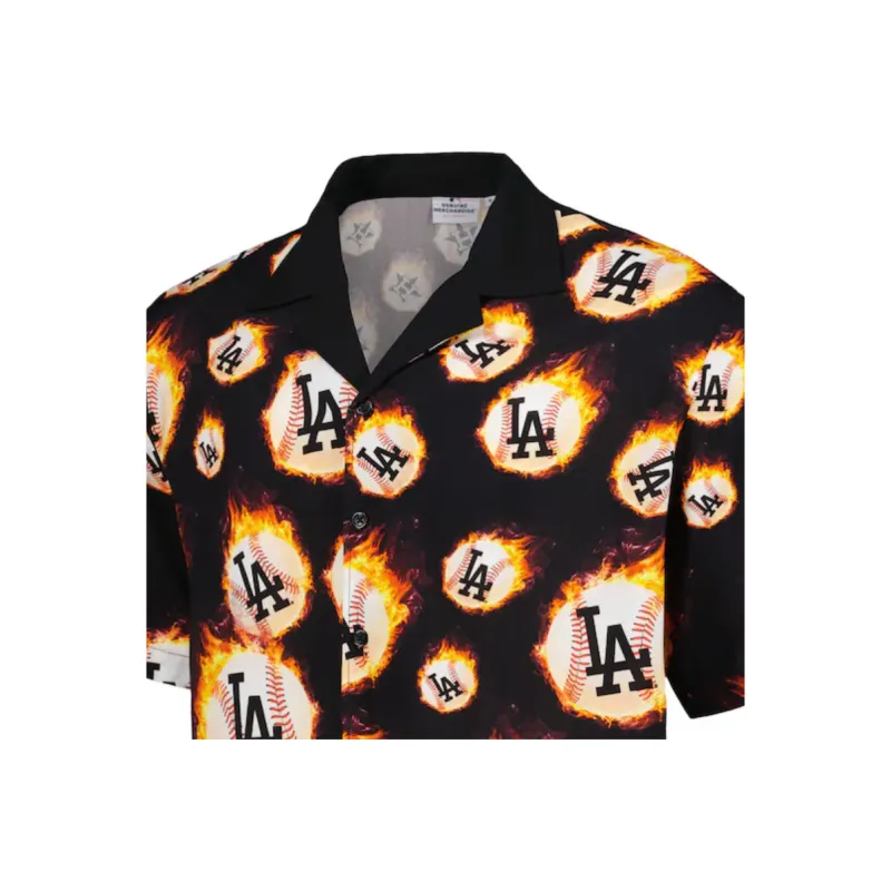 MLB x PLEASURES Los Angeles Dodgers Shirt Men's Black-2