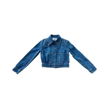 CHANEL Denim Jacket Women's Blue