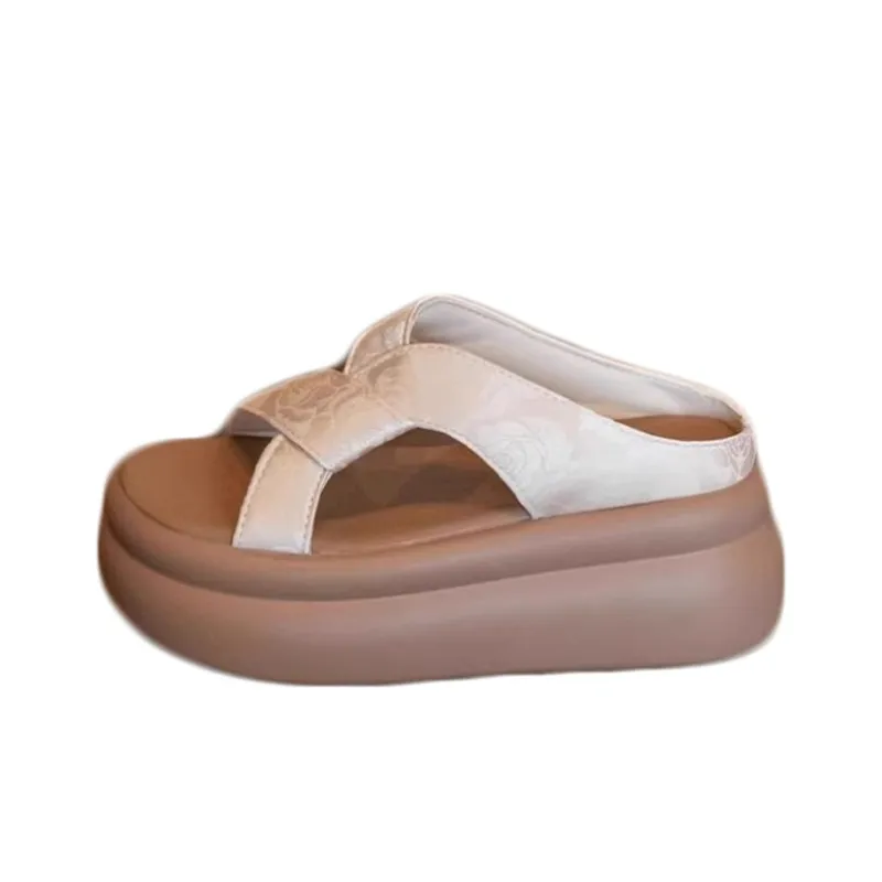 REIHUNG Slide Slippers Women's Khaki/Black/Beige-10