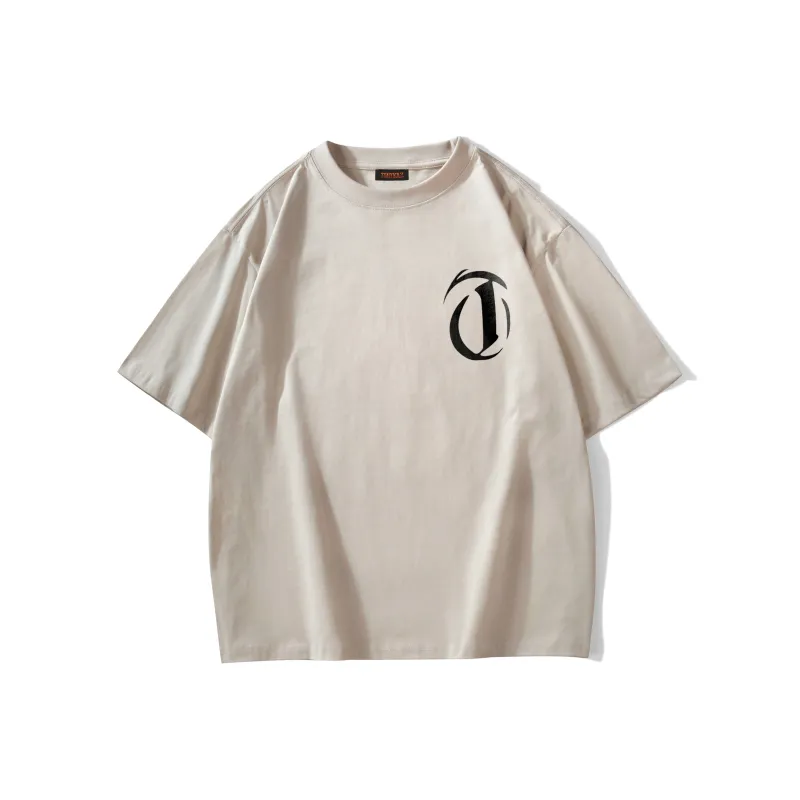 TONYKRZ T Shirts Unisex Light Beige Apricot-0