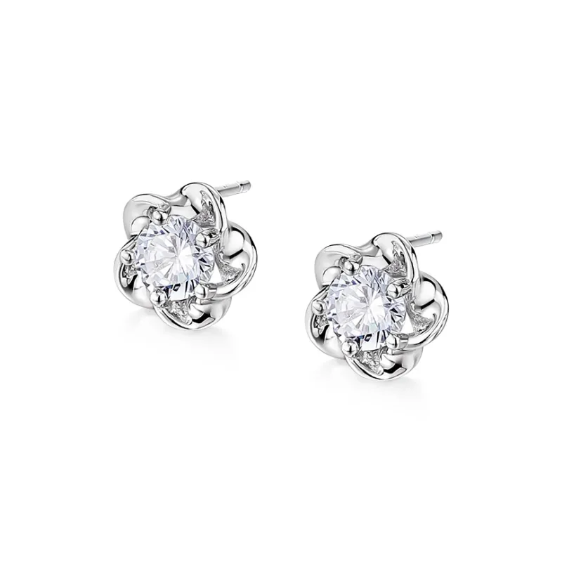 Wylyp 999 Fine Silver Stud Earrings Women's-0