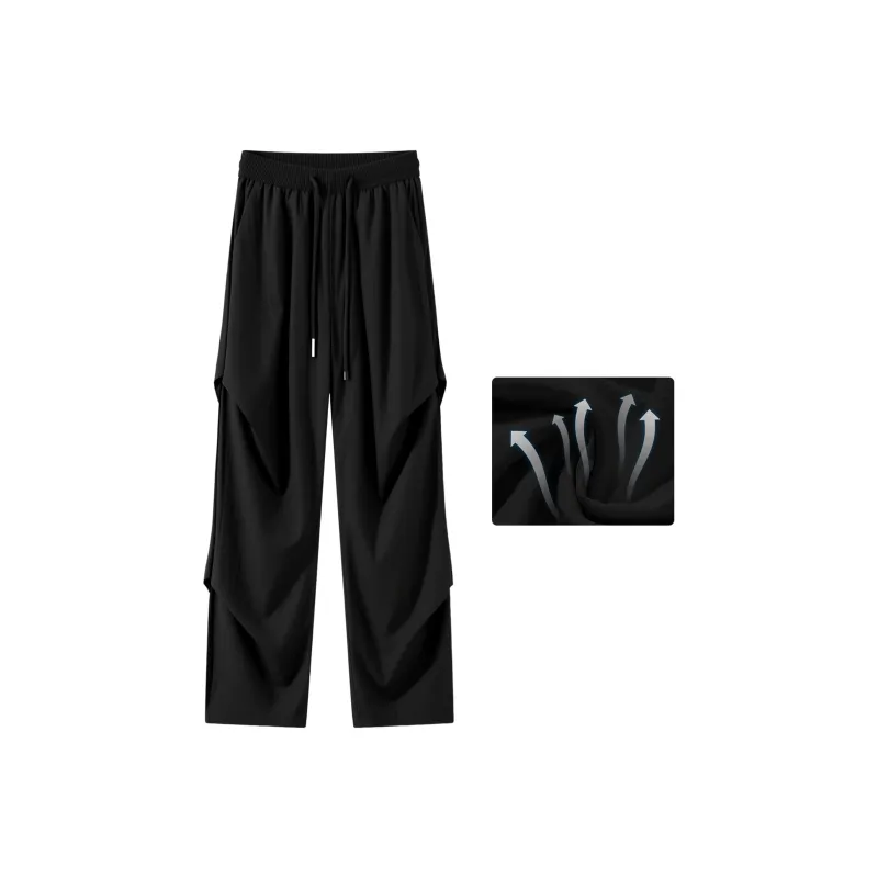 SOIE Cargo Pants Unisex Pink [Summer Cool Ice Silk Material]-7