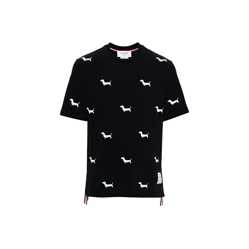 THOM BROWNE Dog Embroidered Crewneck T Shirt-0