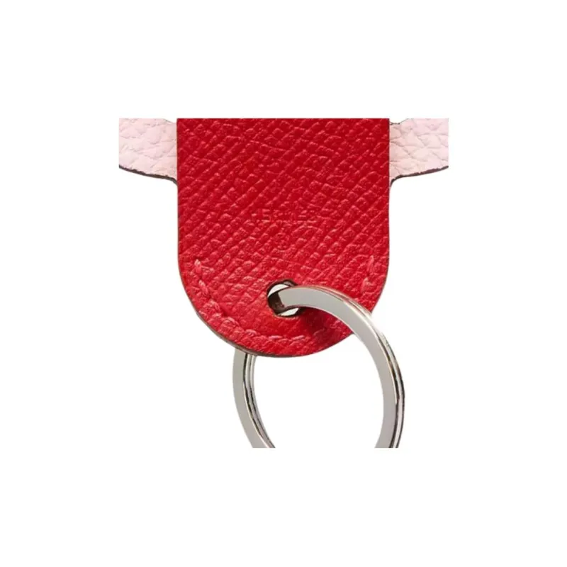 HERMES Calfskin Keychain Bag Accessory Women's Red-1