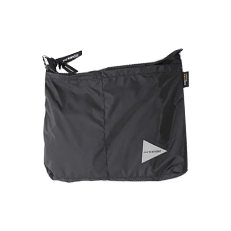 And Wander Nylon Shoulder Bag, Crossbody Bag Unisex Black-0