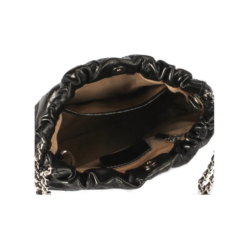 AQUASCUTUM Top Grain Cow Leather Underarm Shoulder Bag Women's Black-6