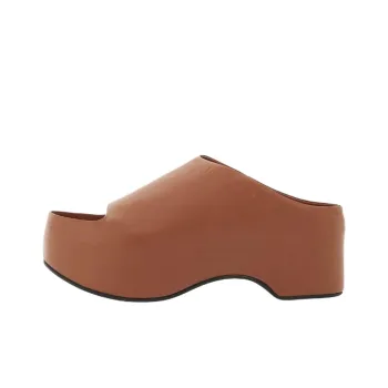 MARNI Slip Resistant Slide Slippers 6cm Women's Brown
