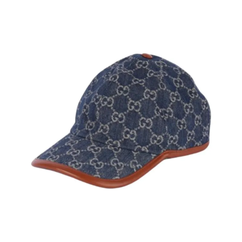 GUCCI Denim Baseball Caps Men's Marine Blue-0