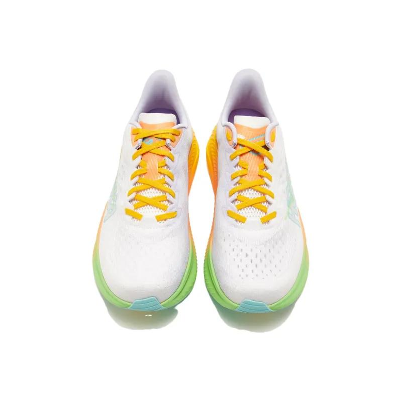 HOKA ONE ONE MACH 6 Anti Slip Wear Resistant Low Top Running Shoes Men's Frost White-3