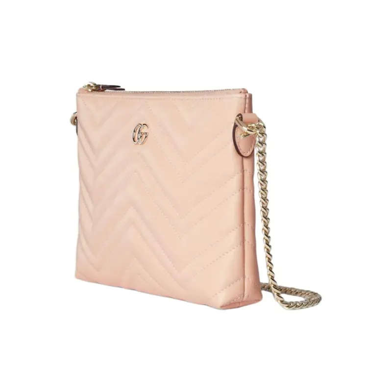 GUCCI GG Marmont Leather Shoulder Bag Women's Light Pink-1