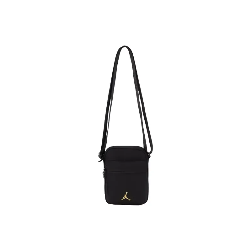 Jordan Fabric Shoulder Bag, Crossbody Bag Unisex Black & Gold-0