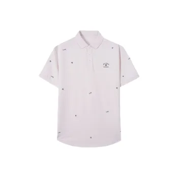 ARTSDON Polo Shirts Men Beige Apricot Pattern