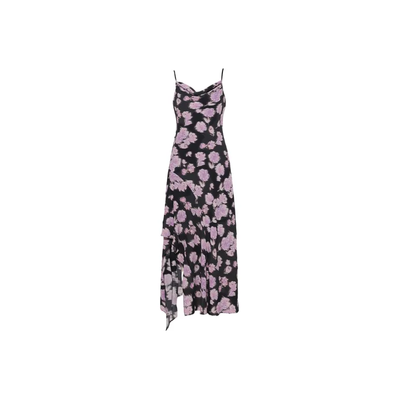 DPLAY Slip Dresses Women's Night Purple Rose-0