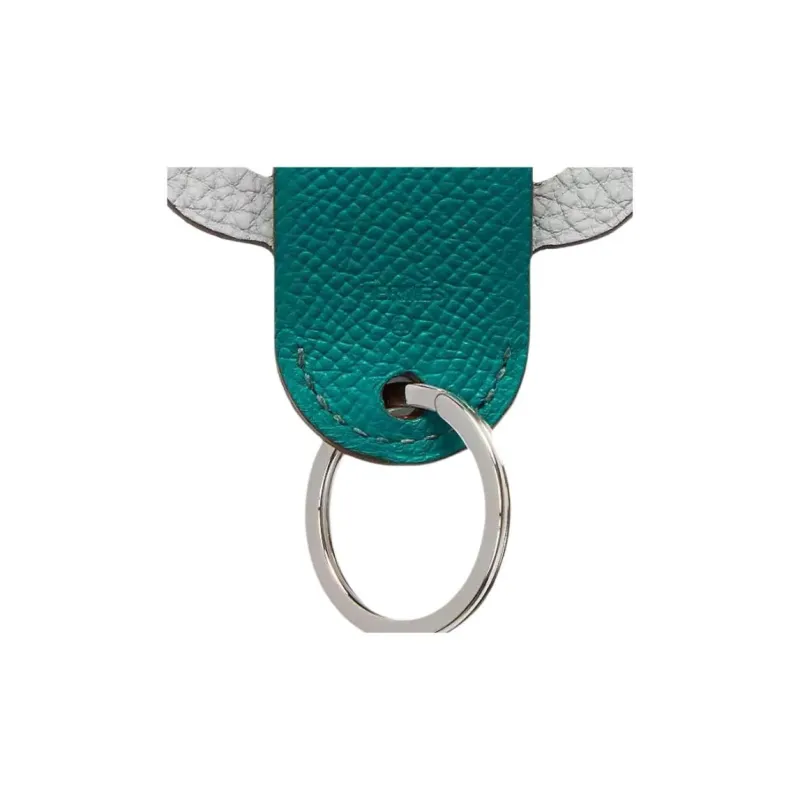 HERMES Calfskin Keychain Bag Accessory Women's Green-1
