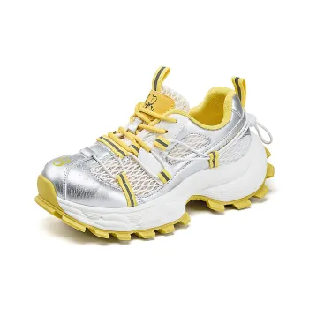 La Chapelle Slip Resistant, Abrasion Resistant, Breathable, Lightweight Low Top Chunky Sneakers Women's Yellow