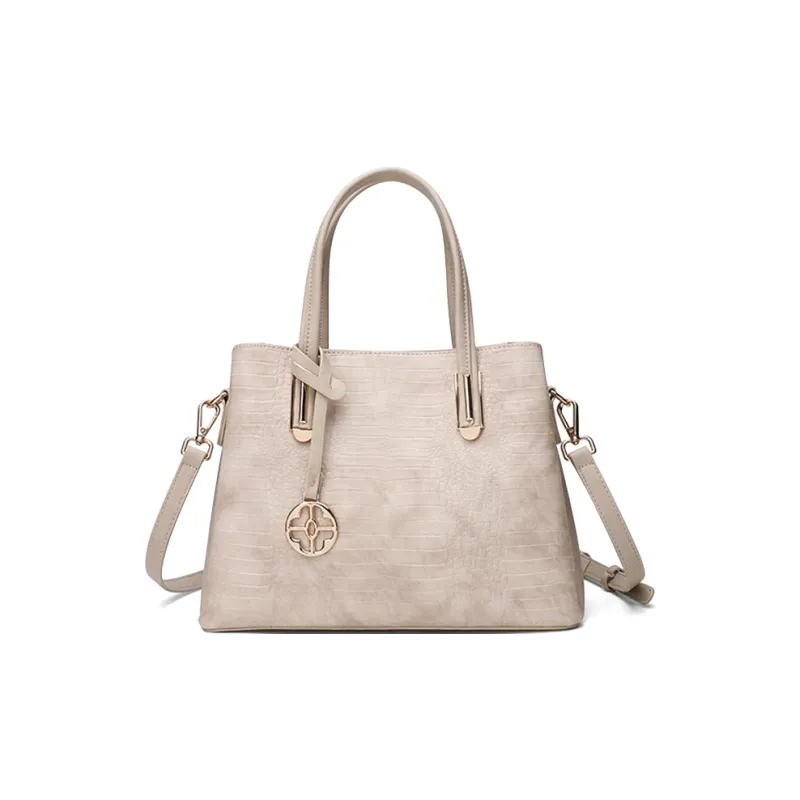 CLEVER& KETCH PU One Shoulder Handbag Women's Khaki-0