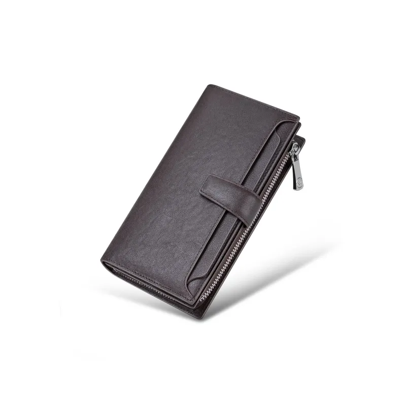WilliamPOLO Cow Leather Wallet Men's Black/Coffee-6