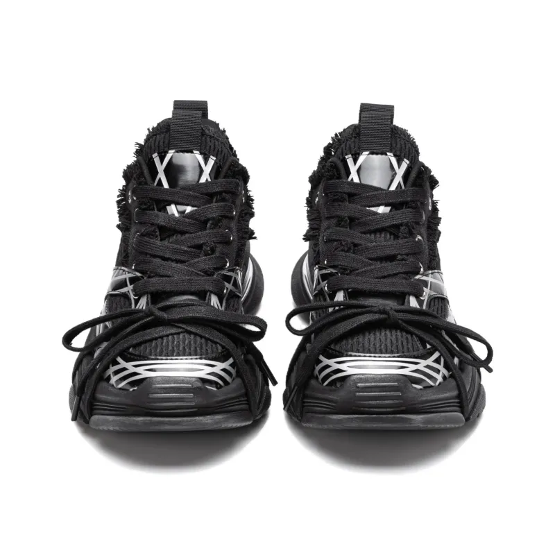 LINGMO Slip Resistant, Abrasion Resistant, Breathable, Height Increasing Low Top Chunky Sneakers Unisex White-24