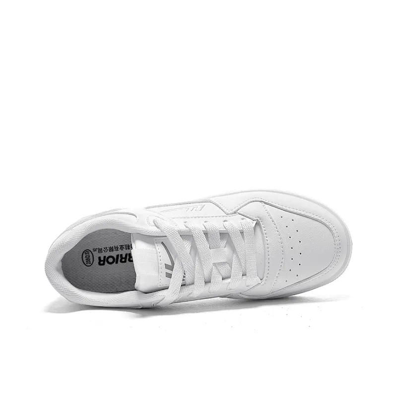 Warrior Slip Resistant, Lightweight, And Breathable Low Top Skateboard Shoes Unisex White-2