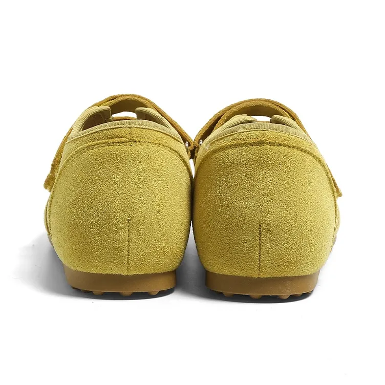 HUANQIU Abrasion Resistant, Breathable, Lightweight Low Top Casual Shoes Women's Yellow-6