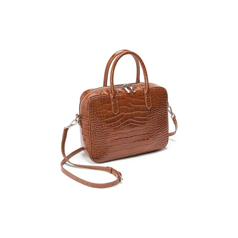 Old Man's Head Cow Leather Handbag Regular Women's Black/Red/Brown-11