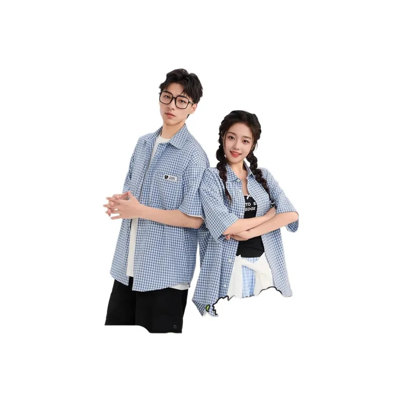 Three blessings Shirts Men Blue-2