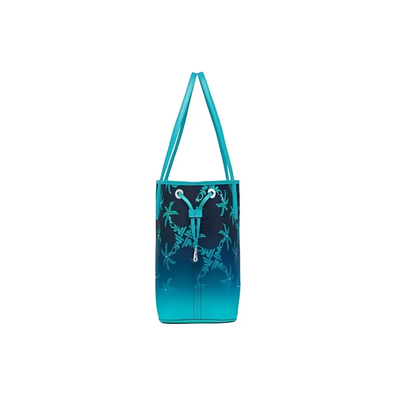 MCM Liz Visetos Artificial Leather Tote Bag Shopping Bag Shoulder Bags Unisex Blue-1