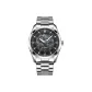 Silver Case Black Dial Steel Band