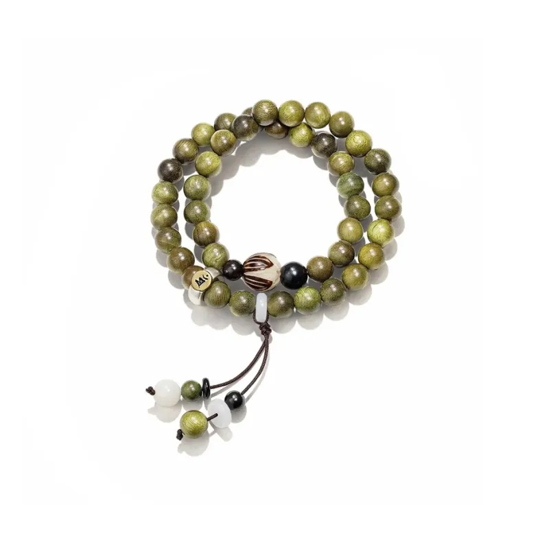 ZHOUDIWANG Green Sandalwood Bracelets Unisex-9