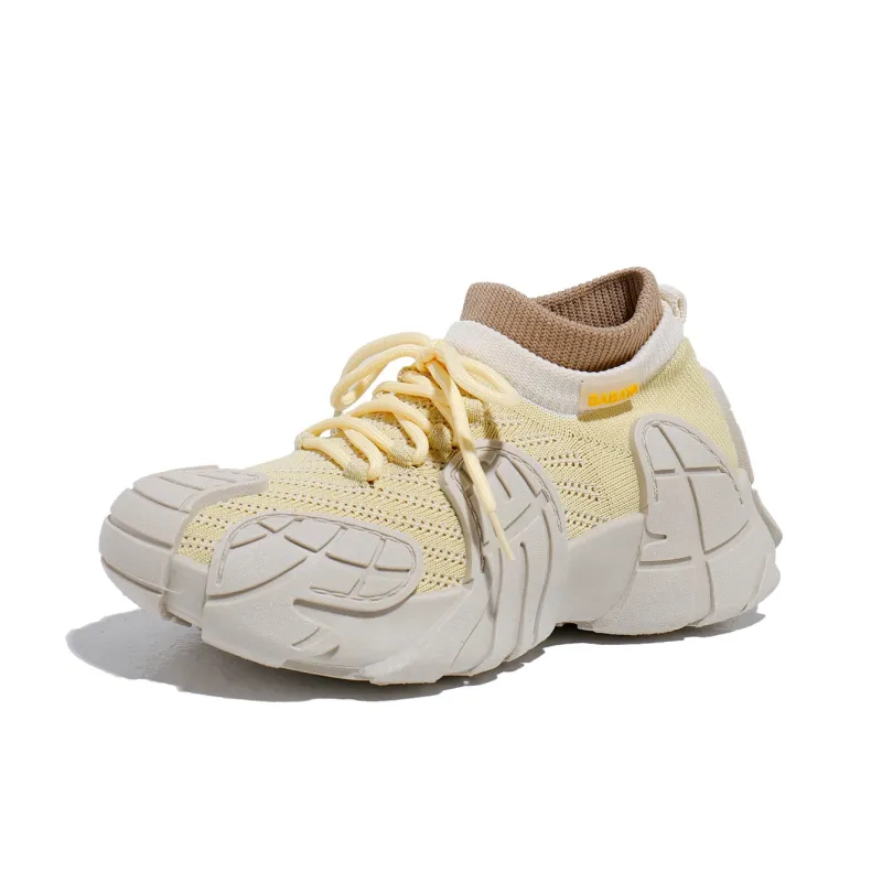Babaya Chunky Sneakers Women's Low Top Beige/Pink/Yellow/Dragon Fruit/Black-10