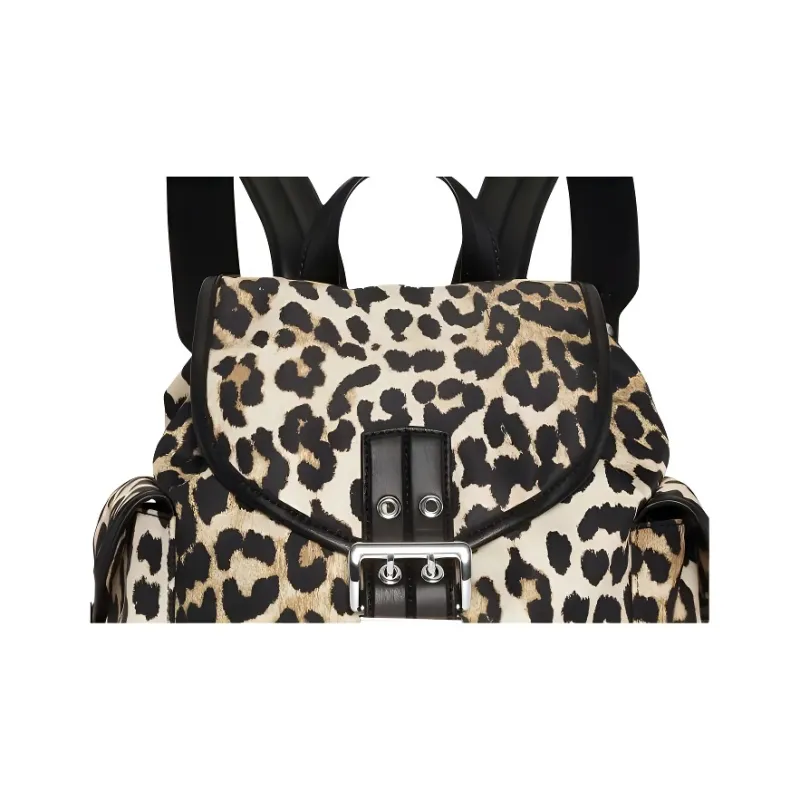 GANNI Fabric Backpack Women's Brown & Black-3