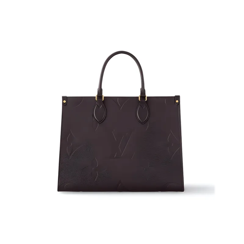 LOUIS VUITTON ONTHEGO Lambskin Handbag Medium Size Women's Brown-1