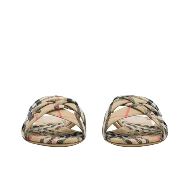 Burberry Slide Slippers Women's Beige-2
