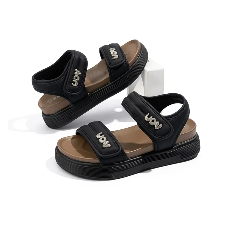 BABAYA KIDS Slide Strap Slippers Women's Black-5