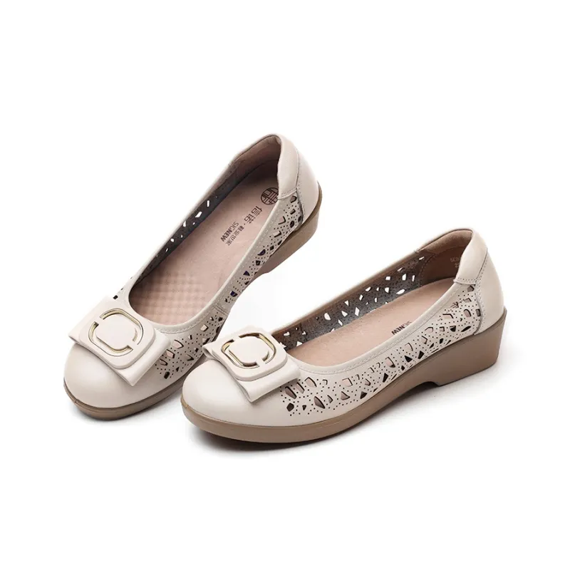 Cigna Casual Single Shoes Women's Ecru-1