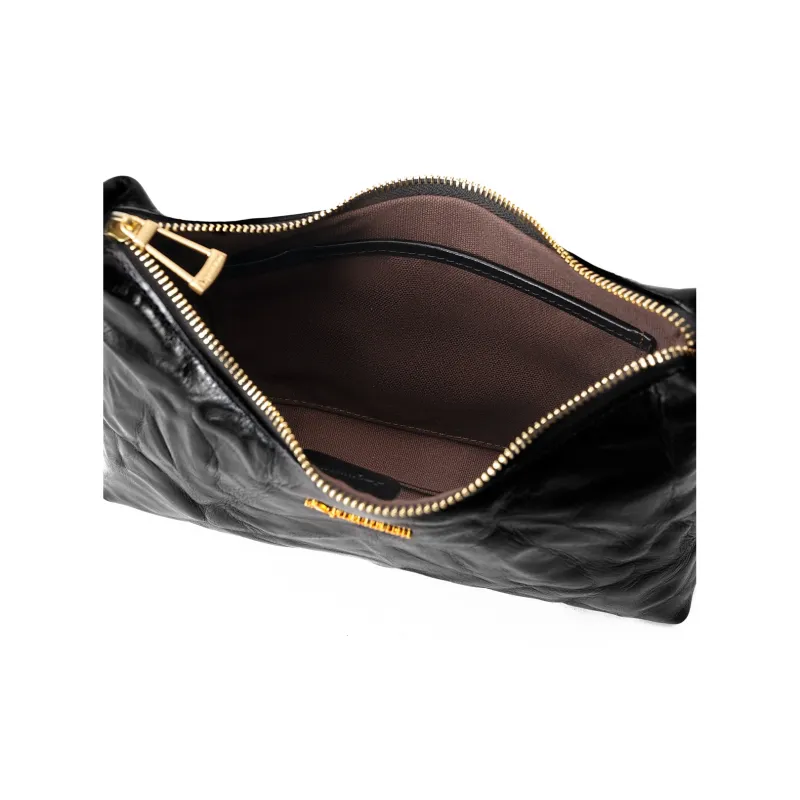 AQUASCUTUM Cow Leather Shoulder Bag Women's Black-6