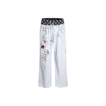 DND4DES Casual Pants Unisex Light Gray